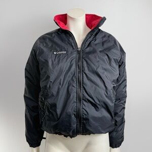 Vintage Columbia Reversible Red Black Packable Down Ski Jacket Kid’s 14/16 XS